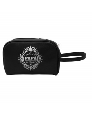 Men's leather clutch bag "The best dad in the world"