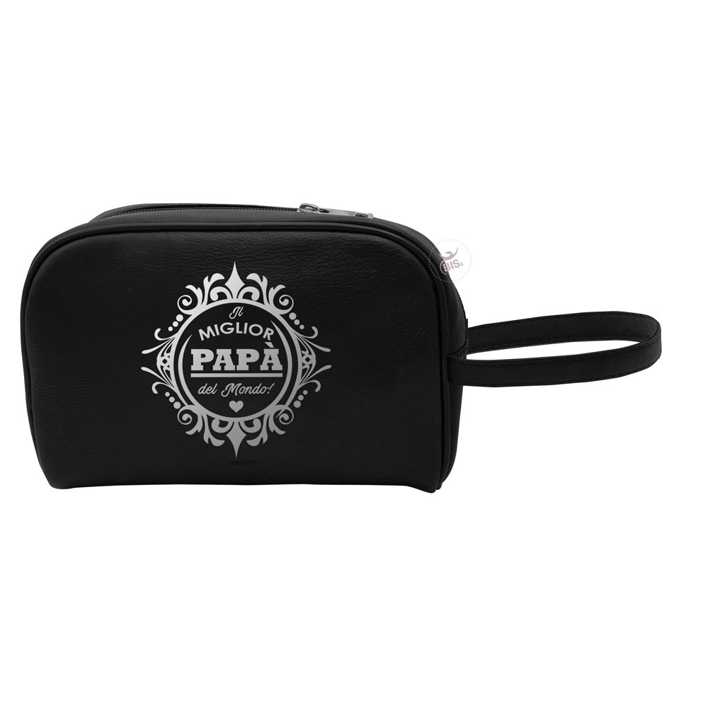 Men's leather clutch bag "The best dad in the world"