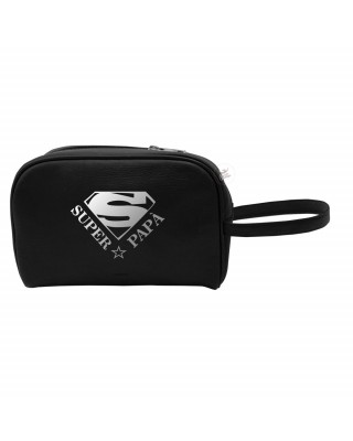 Men's leather clutch bag "Super dad!"