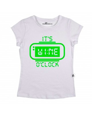 T-shirt Donna  "It's wine o'clock"