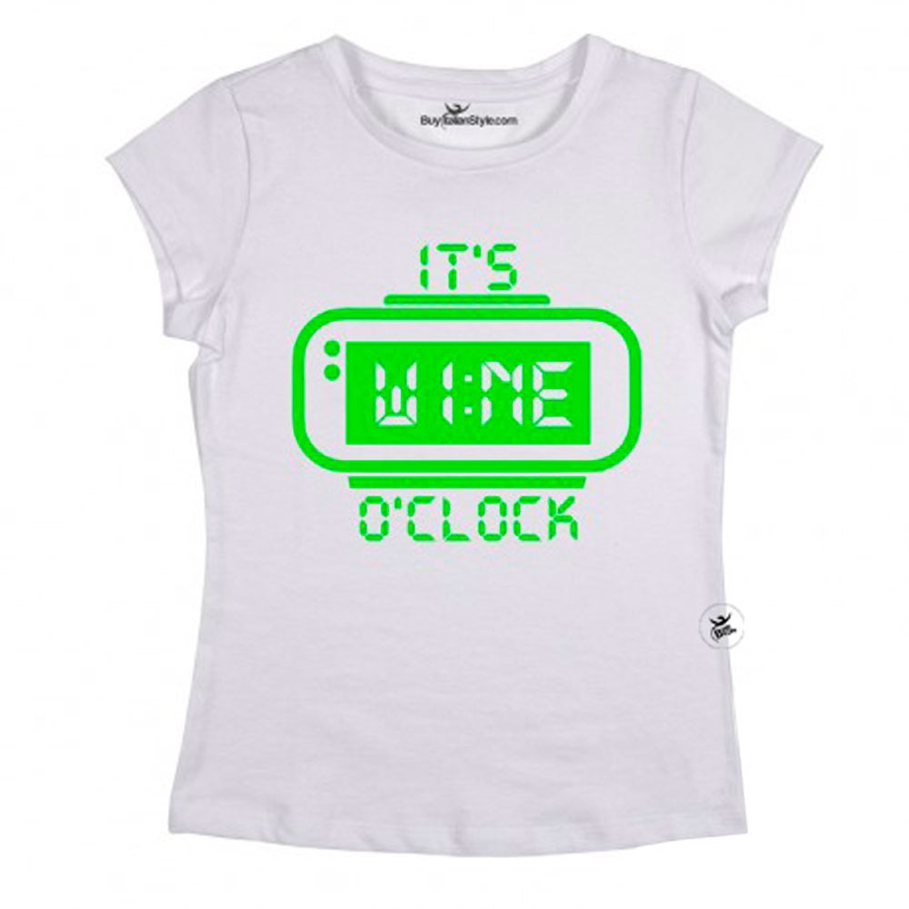 T-shirt Donna  "It's wine o'clock"