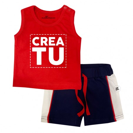 Completo neonato estivo rosso