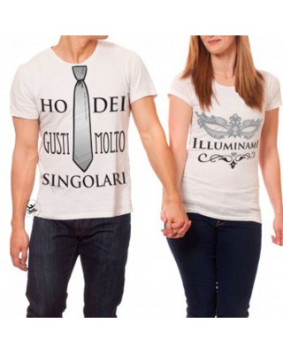 coppia t-shirt Ho dei gusti molto singolari - Illuminami