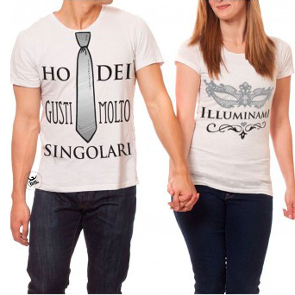 coppia t-shirt Ho dei gusti molto singolari - Illuminami