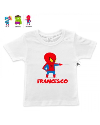 t-shirt bimbo personalizzata super eroe e nome