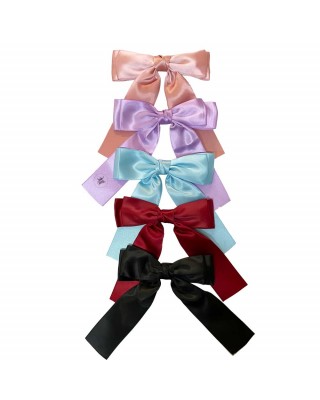 Bow-shaped satin hair clip