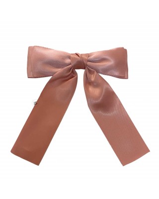 Bow-shaped satin hair clip