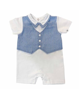 Romper suit with linen waistcoat