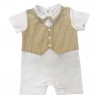Pagliaccetto elegante con gilet di lino beige