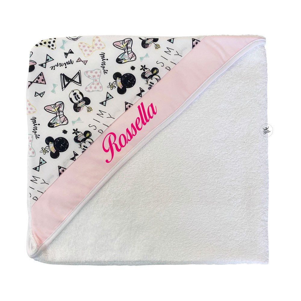 Newborn baby girl bathrobe "Minnie", customizable
