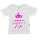 T-shirt bimba con stampa nome e scritta principessa di papà