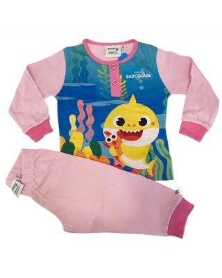 Pigiama estivo bimba "Baby shark" rosa