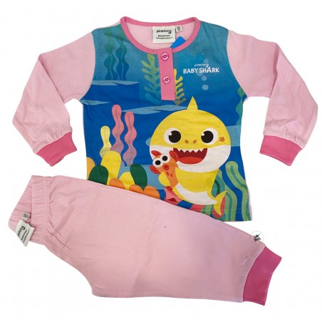 Pigiama estivo bimba "Baby shark" rosa