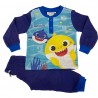 Pigiama estivo bimbo "Baby shark" bordino blu