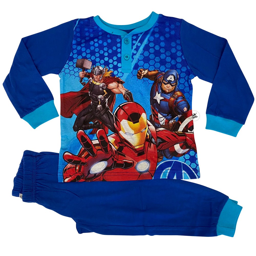 Pigiama estivo bimbo "The Avengers" bordino azzurro