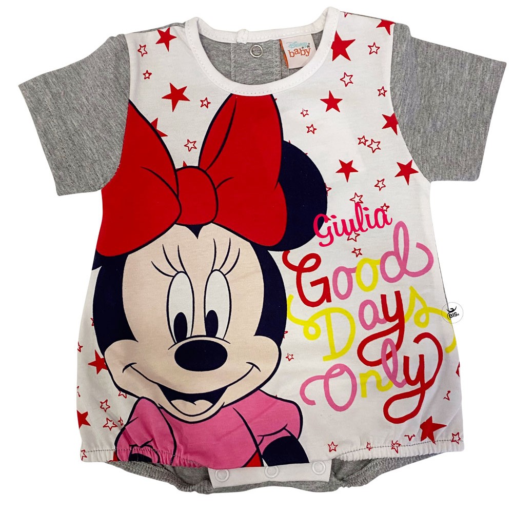 Summer romper Minnie Mouse "Good days only", customizable