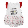 Summer romper suit with cherries "Sorry for the delay..."