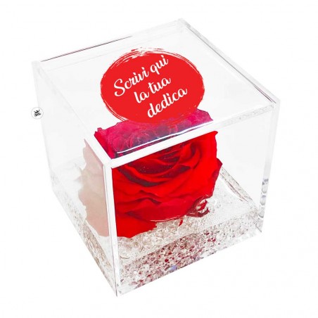 Rosa eterna da personalizzare con dedica