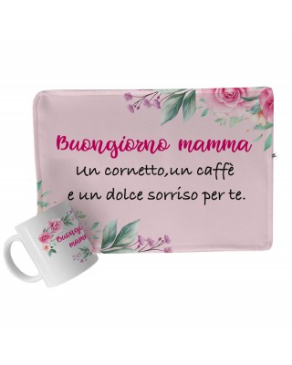 Kit regalo Tovaglietta in tessuto + Tazza