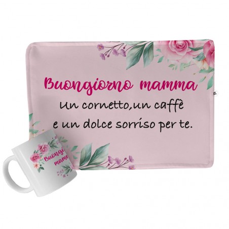 Kit regalo Tovaglietta in tessuto + Tazza