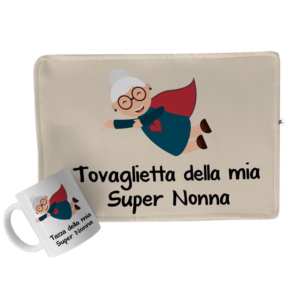 Kit regalo Tovaglietta in tessuto + Tazza