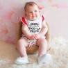 Summer romper suit with cherries "Sorry for the delay..."
