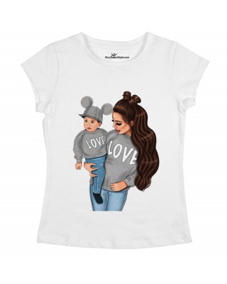 T-shirt Donna mamma castana