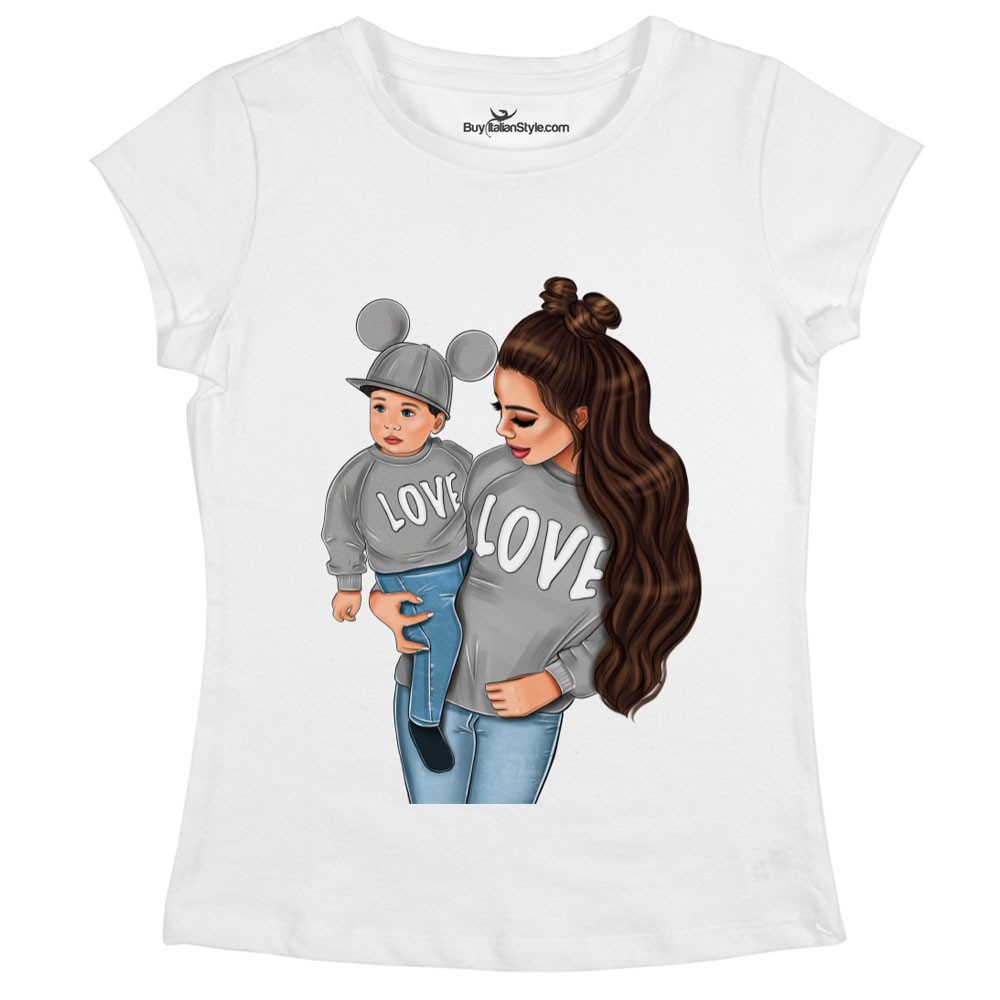 T-shirt Donna mamma castana