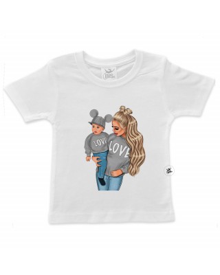 T-shirt bimbo manica corta  mamma bionda