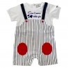 Romper suit with linen waistcoat
