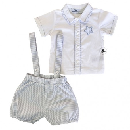 Completo estivo camicia e bermuda con bretelle