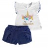 Summer romper suit with cherries "Sorry for the delay..."