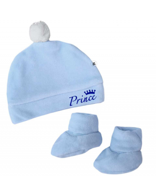 Kit ciniglia scarpine e cappellino "Prince"