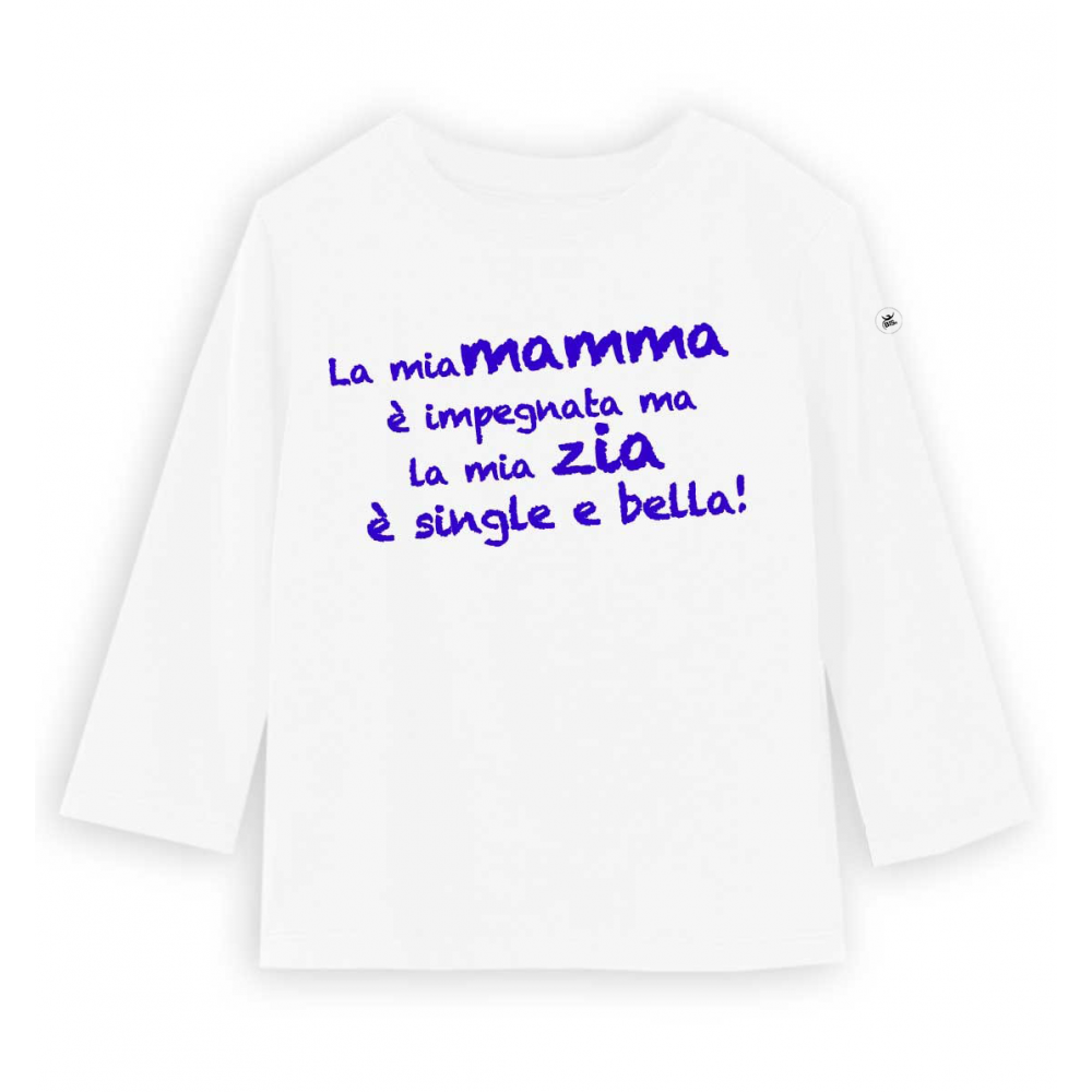 t-shirt bimbo e bimba con stampa dedica zia