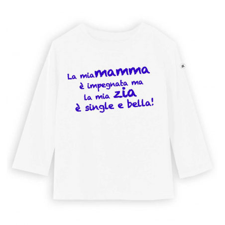 t-shirt bimbo e bimba con stampa dedica zia