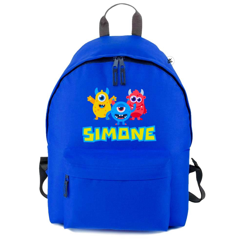 MINI / MAXI "BASIC" backpack "MONSTERS" print, customizable with NAME