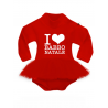 BODY con gonna in tulle rossa "I LOVE BABBO NATALE"