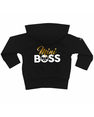 Felpa bimba con zip e cappuccio "MINI BOSS"