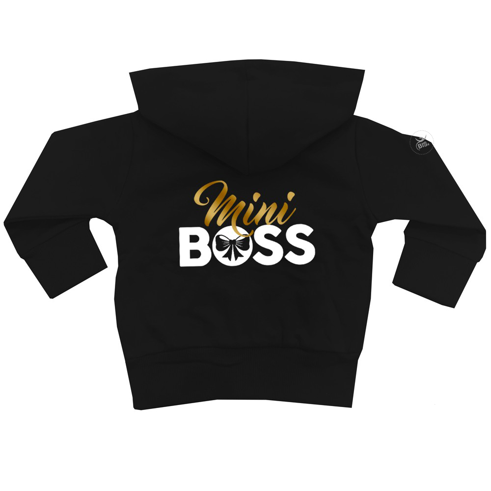 Felpa bimba con zip e cappuccio "MINI BOSS"