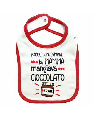 Bavaglino neonato posso confermare la mamma mangiava cioccolata per me