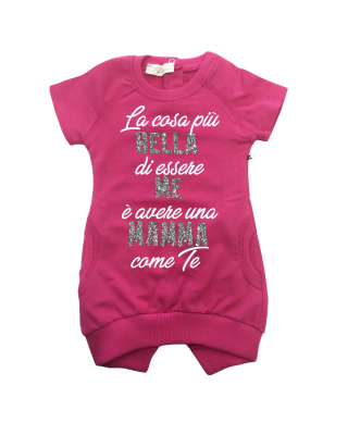 Abito felpa  "La cosa più bella di essere me e avere una mamma come te"