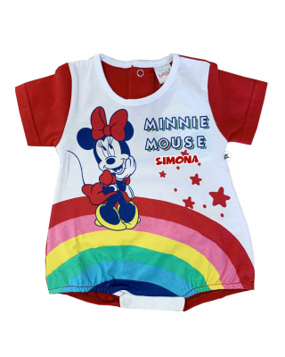 Pagliaccetto Minnie arcobaleno con nome