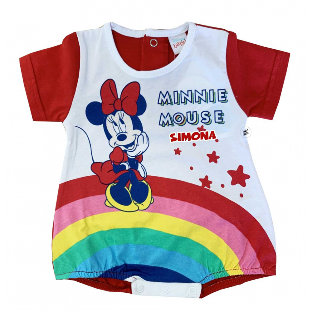 Pagliaccetto Minnie arcobaleno con nome