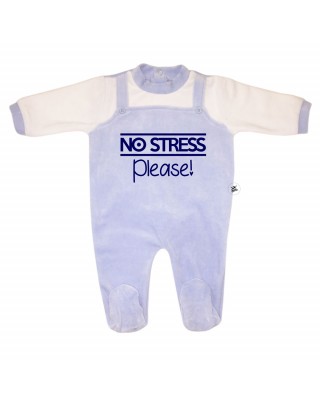 Tutina neonato in ciniglia "No stress please!"