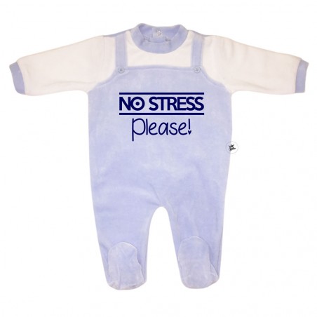 Tutina neonato in ciniglia "No stress please!"