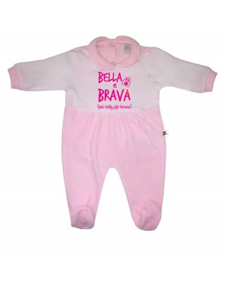 Tutina neonata in ciniglia "Bella e Brava"