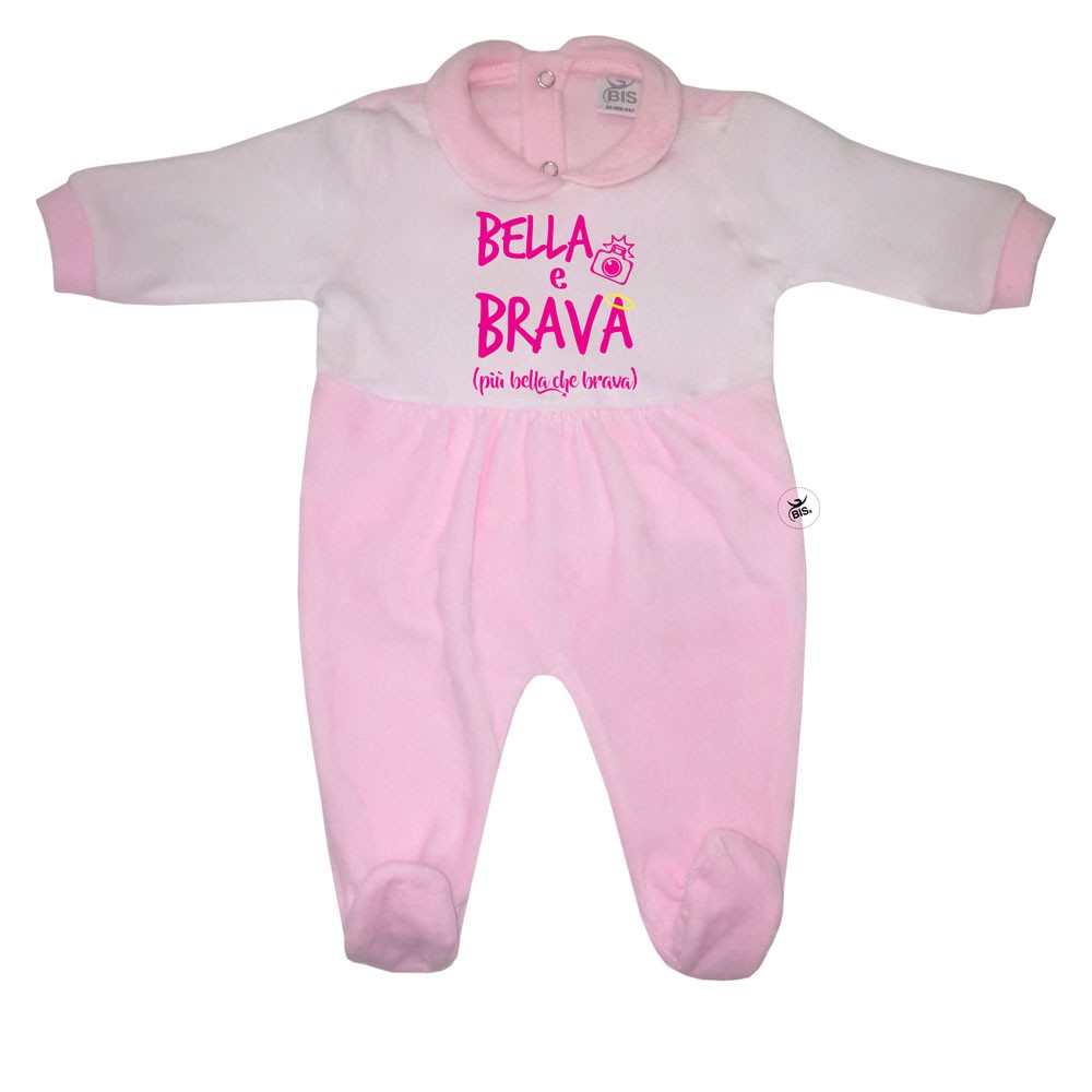 Tutina neonata in ciniglia "Bella e Brava"