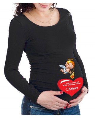T-shirt premaman personalizzabile "Sei il frutto del nostro Amore"