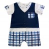 Romper suit with linen waistcoat