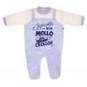 Tutina neonato in ciniglia "Barcollo ma non mollo!"